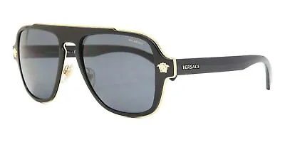 Versace Man Sunglasses Polarized Black Lenses Metal Frame 56mm • $149.99
