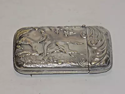 $33.95 • Buy Vintage Silver Tone Match Safe Holder Racing Horse & Jockey
