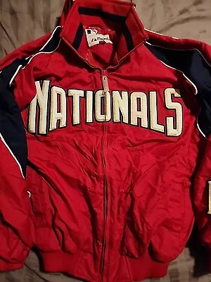 Vintage Majestic Washington Nationals MLB Insulated Fleece Line Jacket Sz L. J13 • $50