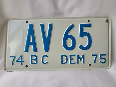 Vintage 1974 1975 Mexico BC DEM License Plate 8223 • $34.99