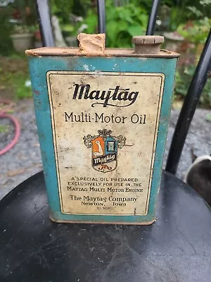 Maytag Advertising Metal Oil Can 1 Gallon  Iowa USA - FRESH BARN FIND Uncleaned • $59