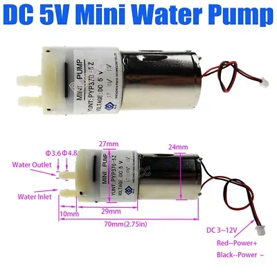 DC Micro Water Pump 5V 6V 12V 370 Diaphragm Pump Air Pump Outdoor Oxygen Pump GT • $6.29