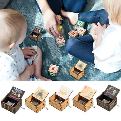 £4.15 • Buy You Are My Sunshine Music Box Black Engraved Hand-Cranked Musical Boxes Gifts