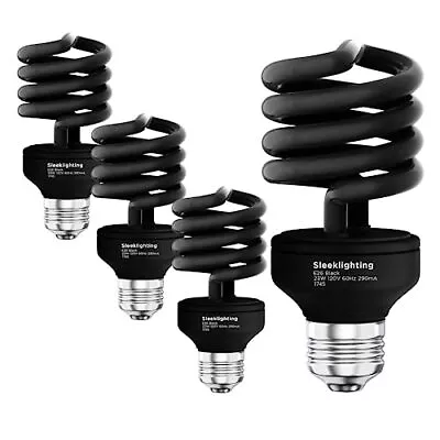 SleekLighting 23 Watt T2 Black Light Spiral CFL Light Bulb - UL Approved- • $21.39