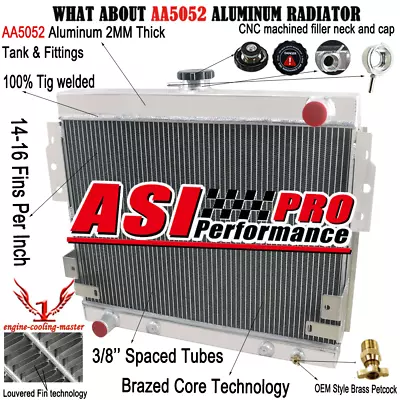 ASI 3 ROW Core Aluminum Radiator For 1975-1978 1976 1977 Ford Mustang II 5.0L V8 • $144.95