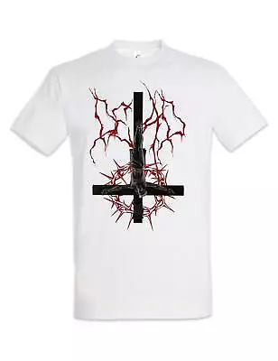 Inverted Jesus Cross T-Shirt Symbol Pentagram 666 Sign Church Of Satan Satanism • £22.74