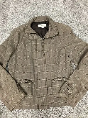 Merona Coat Brown Womens Size Large 100% Cotton Full Zip Jacket Fast Shipping • $11.99