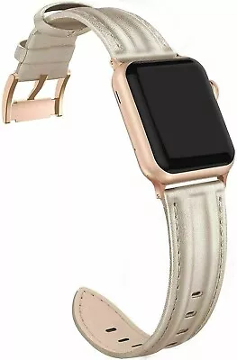 Leather Band Compatible With Apple Watch 38mm 40mm Shiny Bling Strap - GOLD • $13.69