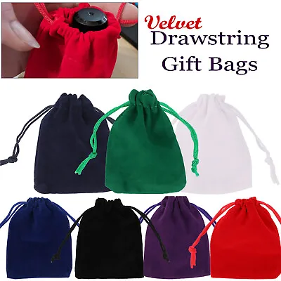 7x9cm Small Velvet Luxury Drawstring Bags For Jewellery Birthday Wedding Pouches • £10.69