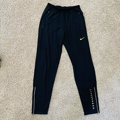 NIKE LIVESTRONG Black Performance Mens Lite Weight Jogger Stretch Pants Medium M • $19.99