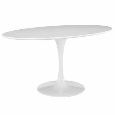 Modway Lippa 60  Oval Dining Table In White • $1124.57