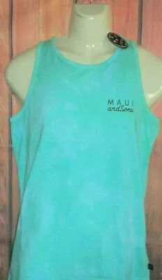 Mens Maui And Sons Tie Dye Celadon Tank Top T-shirt Size L • $19.90