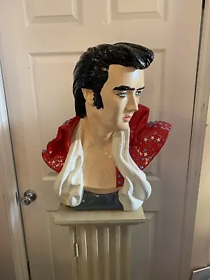 Elvis Presley Bust Statue Plaster Chalkware Beautifully Painted • $195