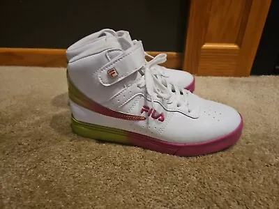 Women's Fila High Top Shoes Size 8 White And Pink • $22