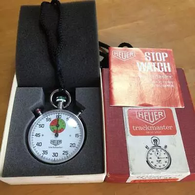 VINTAGE Tag Heuer Trackmaster 1J Stopwatch HS8037 1970s Silver W/Box And Manual • $660