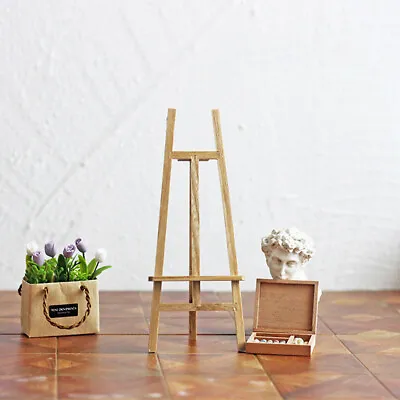 1pc 1/12 Dollhouse Miniature Bare Artist Wooden Easel Holder Study  Room Decor • $4.56