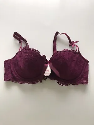 La Senza Mulberry Underwired Slightly Padded Bra Size 34B • £18.99