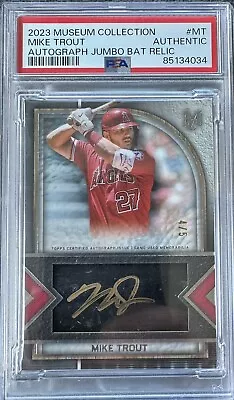 2023 Topps Museum Mike Trout Auto Autograph Jumbo Lumber Bat Relic 4/5 ANGELS • $950