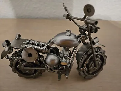 Recycled Scrap Metal Motorcycle Sculpture 7 Inches Long 5.5 High Brand New Rolls • $29