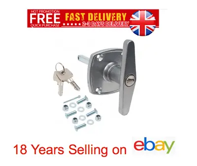 Birtley Garage Door Handle T Bar Locking Easy Fix 4 Screw Holes Canopy Doors • £16.45