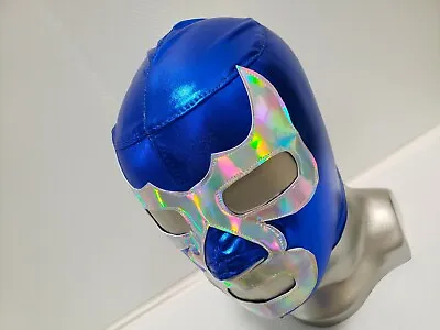 Blue Wrestling Mask Luchador Costume Wrestler Lucha Libre Mexican Maske  • $22
