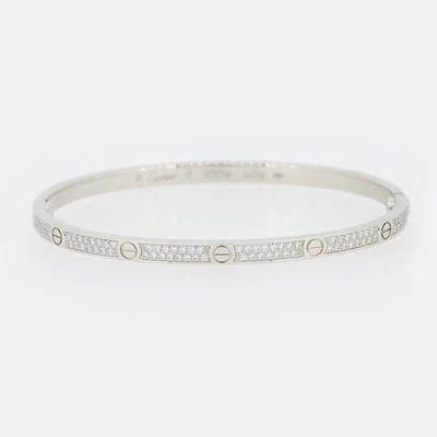 £20000 • Buy Cartier Pavé Set Diamond LOVE Bangle Small Model Size 17 