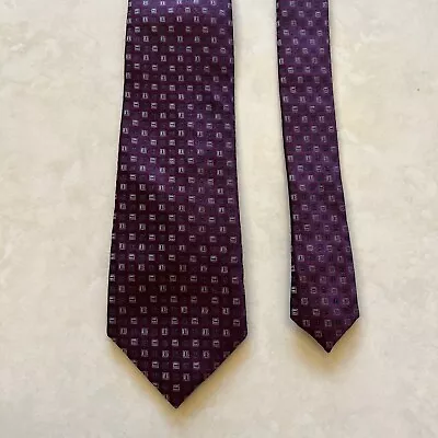 Michael Kors Mens Neck Tie Purple Square Pattern￼ • $9.95