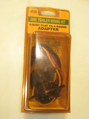 New 4-wire Flat To 6 Round Trailer Connector Adapter Usa Hoppy # 47155 • $14.35