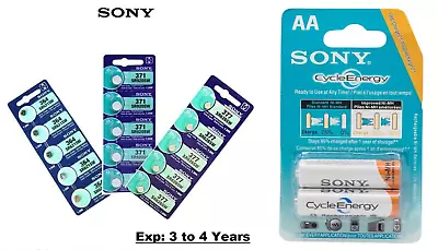 Sony 337 379 364 371 377 394 395 SR626SW SR920SW SR621SW AG4 AG1 621 AA Battery • $39.99