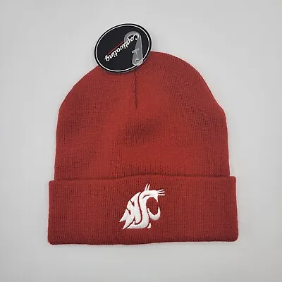 Washington State Cougars Unisex Adult Knit Hat Crimson Cuffed Embroidered NCAA • $308.75