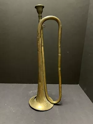 Antique George Potter Aldershot BUGLE Brass UK Military Horn All Original • $99