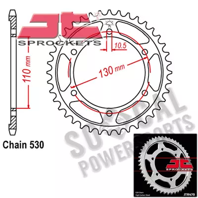 JT Sprockets Steel Rear Sprocket 530 Pitch 39 Tooth Yamaha YZF-R1 LE (2006) • $43.25