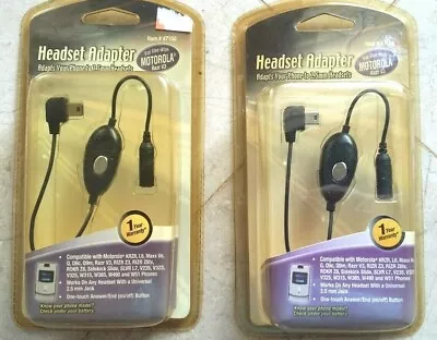 New NOS Mini USB To 2.5 Mm Headphone Jack For Motorola Lot Of Two (2) Vintage • $11.97