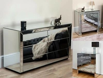 £149.99 • Buy Venetian Mirrored Chest Of Drawers Sideboard Tallboy Modern Bedroom Furniture