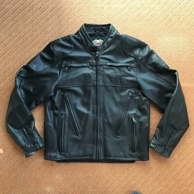 Harley Davidson Riders Jacket Men's Size L Genuine Leather Black • $844.35