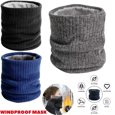 Snood Neck Warmer Scarf Men Winter Thick Fleece Thermal Windproof Balaclava Mask • £3.22