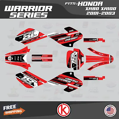 Graphics Kit For HONDA XR80 XR100 (2001-2003) Warrior Series - Red • $59.99