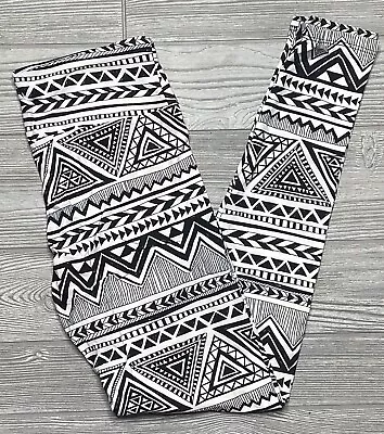 NEW LuLaRoe Aztec Tribal Vintage OS Leggings Black White Print One Size UNICORN • $27.99