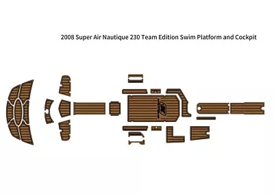 2008 Nautique Super Air 230 Swim Platform Cockpit Boat EVA Foam Teak Floor Pad • $719