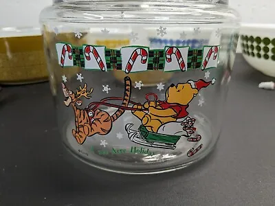 Winnie The Pooh And Tigger A 100 Acre Holiday Christmas Glass Cookie Jar • $20