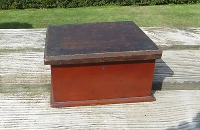 Mahogany And Oak Table Top Box 24cm By 18.8cm By 13.2cm High. • £19.99