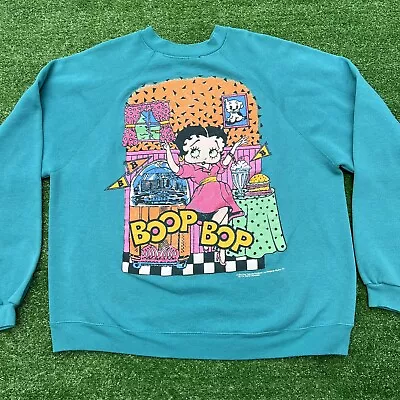 Vintage Betty Boop Sweatshirt Crewneck Sz XL 1994 USA Cartoon Tultex Big Graphic • $58