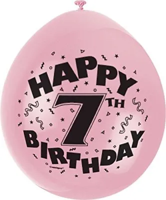 7th Happy Birthday 12 Inches Printed Balloons For Birthday Party (PACK OF 10) • £2.65