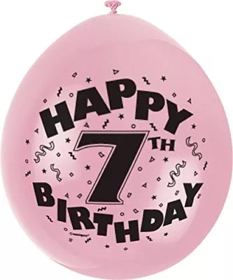 7th Happy Birthday 12 Inches Printed Balloons For Birthday Party (PACK OF 10) • £3.49