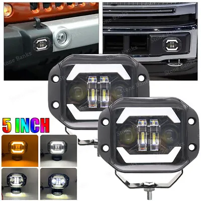 2x 5  240W Flush Mount LED Work Light Bar Spot Driving Reverse DRL Offroad Truck • $34.99