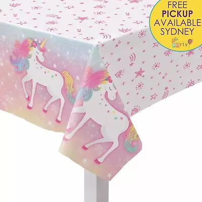 $11.99 • Buy Enchanted Unicorn Party Supplies Plastic Tablecover Pastel Birthday Table Cloth