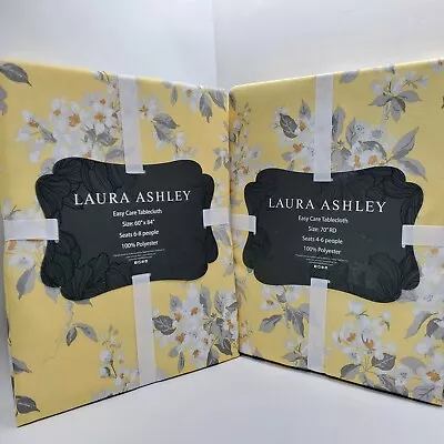 New Laura Ashley Apple Blossom Easy Care Tablecloth 60  X 84  Or 70  Round • $25