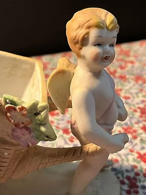 Vintage Ucagco Japan Hand Painted Cherub With Cart • $20