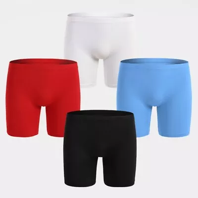 $8.97 • Buy Sexy Men Ice-Silk Long Leg Boxer Briefs Pouch Underwear Shorts Trunk Underpants