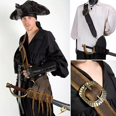 Quality Leather Musketeer Baldric Perfect For Stage Costume LARP. Black Or Brown • £74